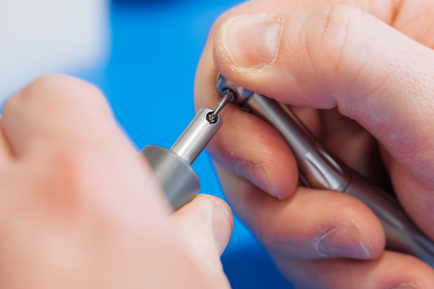 Workbench with dental handpiece repair tools